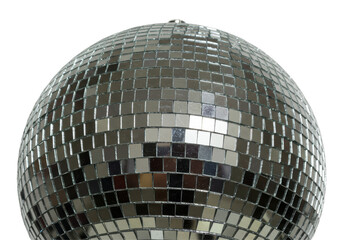 Isolated Shiny Disco Ball Mirrored Surface