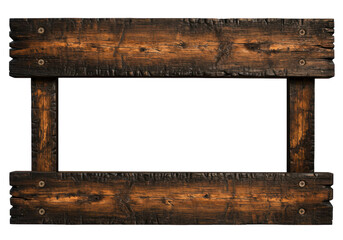 Isolated Wooden Picture Frame Rustic Design