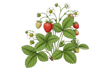 Isolated Wild Strawberry Plant