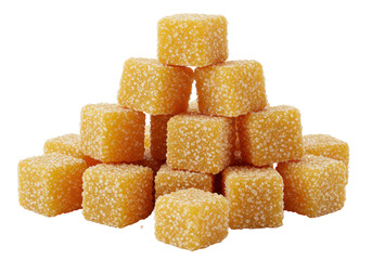 Isolated Candied Orange Peel Cubes