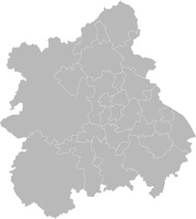 West Midlands, United Kingdom – administrative vector map with local authority district boundaries (Web Mercator projection, PPT-compatible & fully editable)