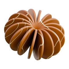3D Render Delicious chocolate sausage-shaped dessert ideal for culinary presentation, food photography, and gourmet marketing.