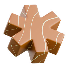 3D Render A maple leaf-shaped cookie with icing lines, ideal for branding, desserts, or cultural promotional content.