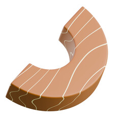 Detailed 3D model of a salmon steak highlighting texture for culinary, food marketing, or recipe content.