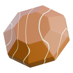 A detailed 3D illustration of a polygon with textured surface, suitable for design and educational content.