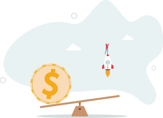 Economic stimulus money, central bank inject money to boost business and recover from Coronavirus COVID-19 crisis. character life .