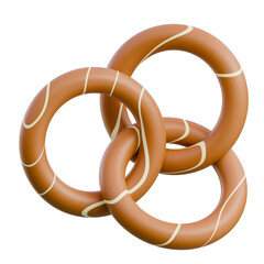 3D Render Close-up of sliced bagels with cream cheese, ideal for bakery, breakfast, or snack imagery in food marketing.