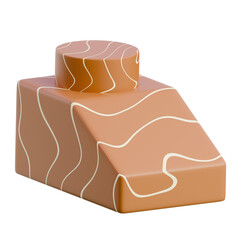 3D Render Handcrafted clay chess pawn with intricate lines, ideal for game-themed art, decor, or educational displays.