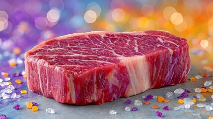 Realistic Beef Sketch in Watercolor Style with Dynamic Lighting Effects
