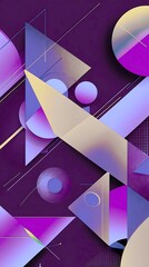Abstract composition with geometric shapes and patterns.