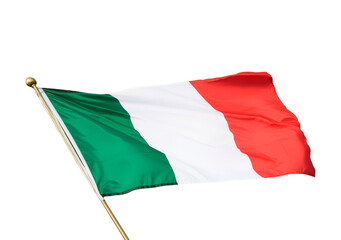 Italian flag waving on transparent background, PNG