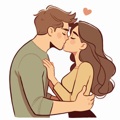 Obraz premium Couple kissing tenderly 