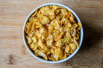 Bowl Of Classic Corn Flakes Breakfast Cereal