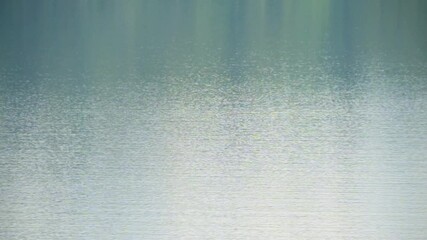 Small ripples on the surface of calm lake water. Abstract texture background of water surface. Ecology and environment concept. For transition or overlay. Footage 4K, 60Fps - Powered by Adobe