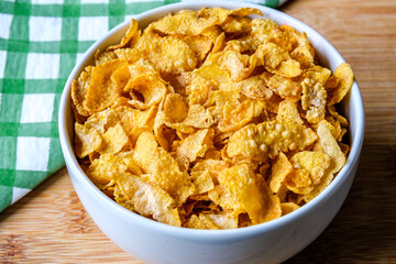 Bowl Of Classic Corn Flakes Breakfast Cereal