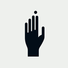 Hand Gesture Silhouette Vector Icon Open Palm Finger Pose Illustration
