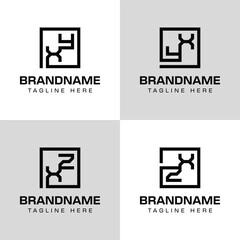 Letters XY YX XZ ZX Monogram Logo Set, for business with XY YX XZ ZX initials