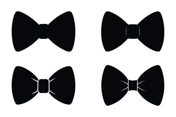 Black bowtie silhouette vector icon set.