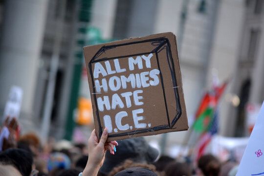 Anti-ICE protest in New York City.