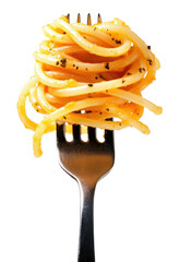 PNG Cooked spaghetti with fork pasta food photography.
