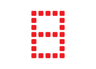 red digital number vector illustration on white background.