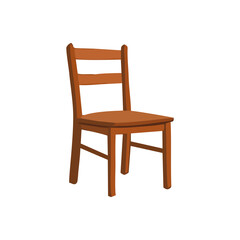 Retro chair vector design for vintage home furniture, wooden seat icon for rustic interior, antique furniture symbol for room decor, flat classic chair illustration for visuals