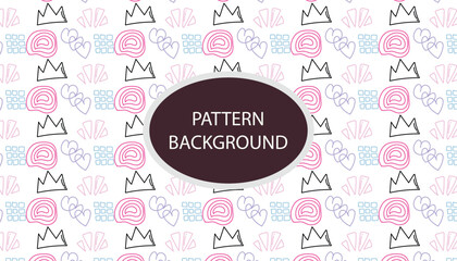 Line art beautiful abstract boho doodles pattern background