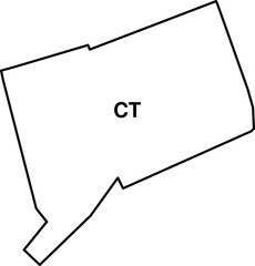 Fototapeta premium map of Connecticut state usa