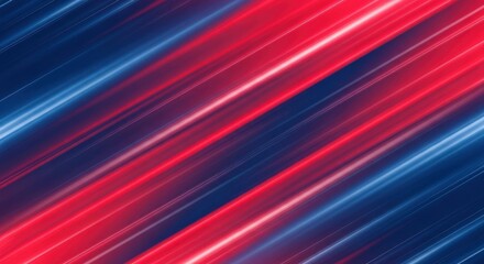 Dynamic diagonal streaks of vibrant red and blue light, creating an energetic and abstract visual...