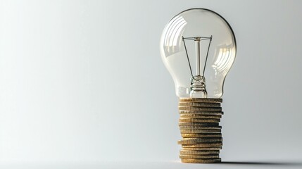 Minimalist Light Bulb Crafted from Stacked Coins