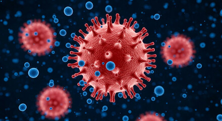 Microscopic world vibrant virus cells intricate detail breathtaking science visualization