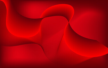 Red Waveform Design  Abstract Flow for Presentation or Branding
