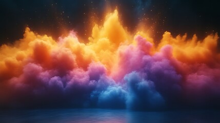Fototapeta premium Colorful cloudscape over water
