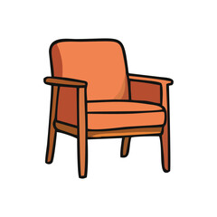 Wooden chair vector graphic for vintage furniture design, rustic seat icon for retro interior decor, classic chair element for heritage symbol, antique vector for room decoration