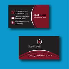 Professional Double-sided simple clean horizontal business card template