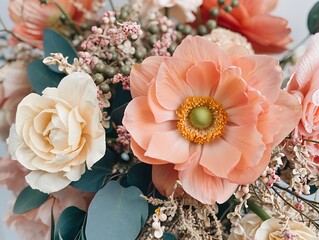 A romantic pink and red rose bouquet, perfect for a wedding or a gift of love, captures nature's beauty in bloom