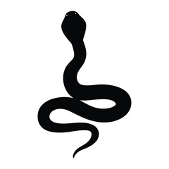 silhouette of venomous snake in striking pose.