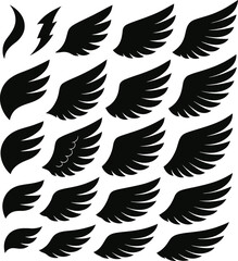 Seamless vector pattern of flying bird wings, ideal for tattoo or tribal designs