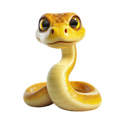 Fototapeta premium Colorful cartoon snake with cheerful expression sitting in a playful pose, ideal for children's illustrations or animations