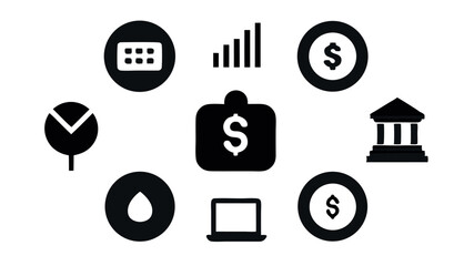 Black and white 3D graphic vector illustration of creative idea symbol made of spheres set for web and business icon design