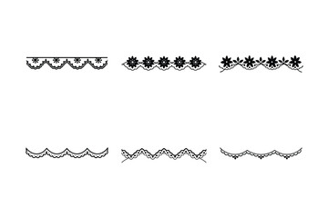 Decorative Floral and Scalloped Border Vector Collection