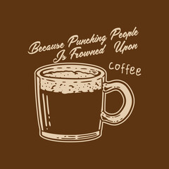 Hand drawn vintage coffee label illustration in retro style, perfect for cafe branding, packaging, or posters