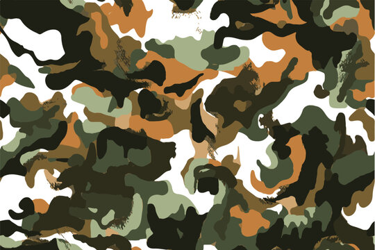 Seamless Camouflage abstract pattern, Military Camouflage repeat pattern design for Army background, printing clothes, fabrics, sport t-shirts jersey, web banners, posters, cards and wallpapers