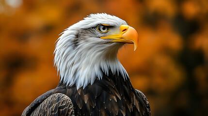 Obraz premium Close-up view of an eagle's head and neck.