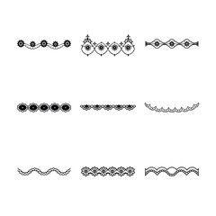 Floral and Scalloped Decorative Border Designs Set