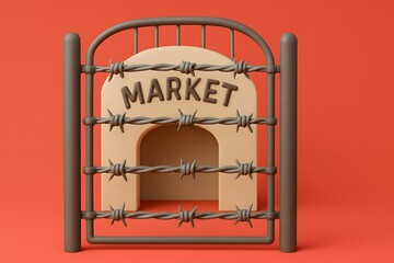 Quirky Market Entrance Design with Barbed Wire Decoration