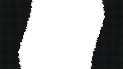 Torn Paper Edge Vertical Frame with Black Halftone Background
