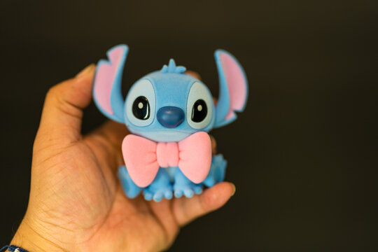 Bangkok, Thailand - June 12, 2025 : Cute Figure Stitch. Character from the movie Lilo and Stitch. Blind box figure toy From 52TOYS.