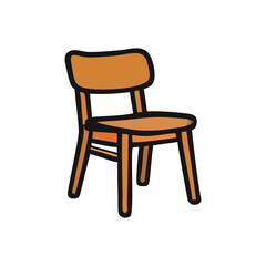 Chair vector chair icon outline chair seat illustration vector graphic for interior furniture set modern minimal office seat layout for digital flat editable icon pack and resources