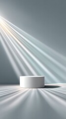 White Pedestal with Radial Shadow Under Direct Spotlight